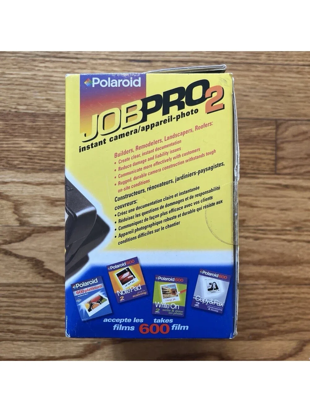 Vintage Polaroid JobPro 2 Instant Film Camera Yellow & Black 600 Film